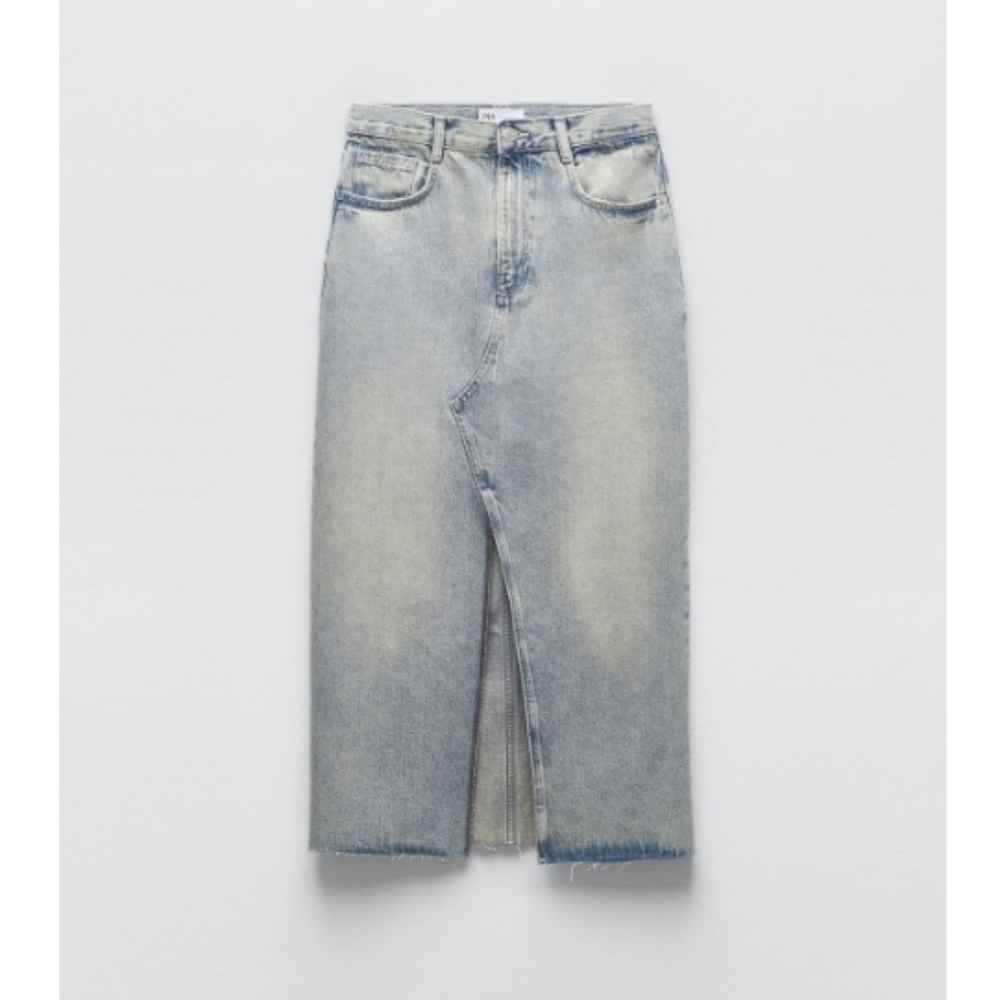 Zara Denim Midi Skirt